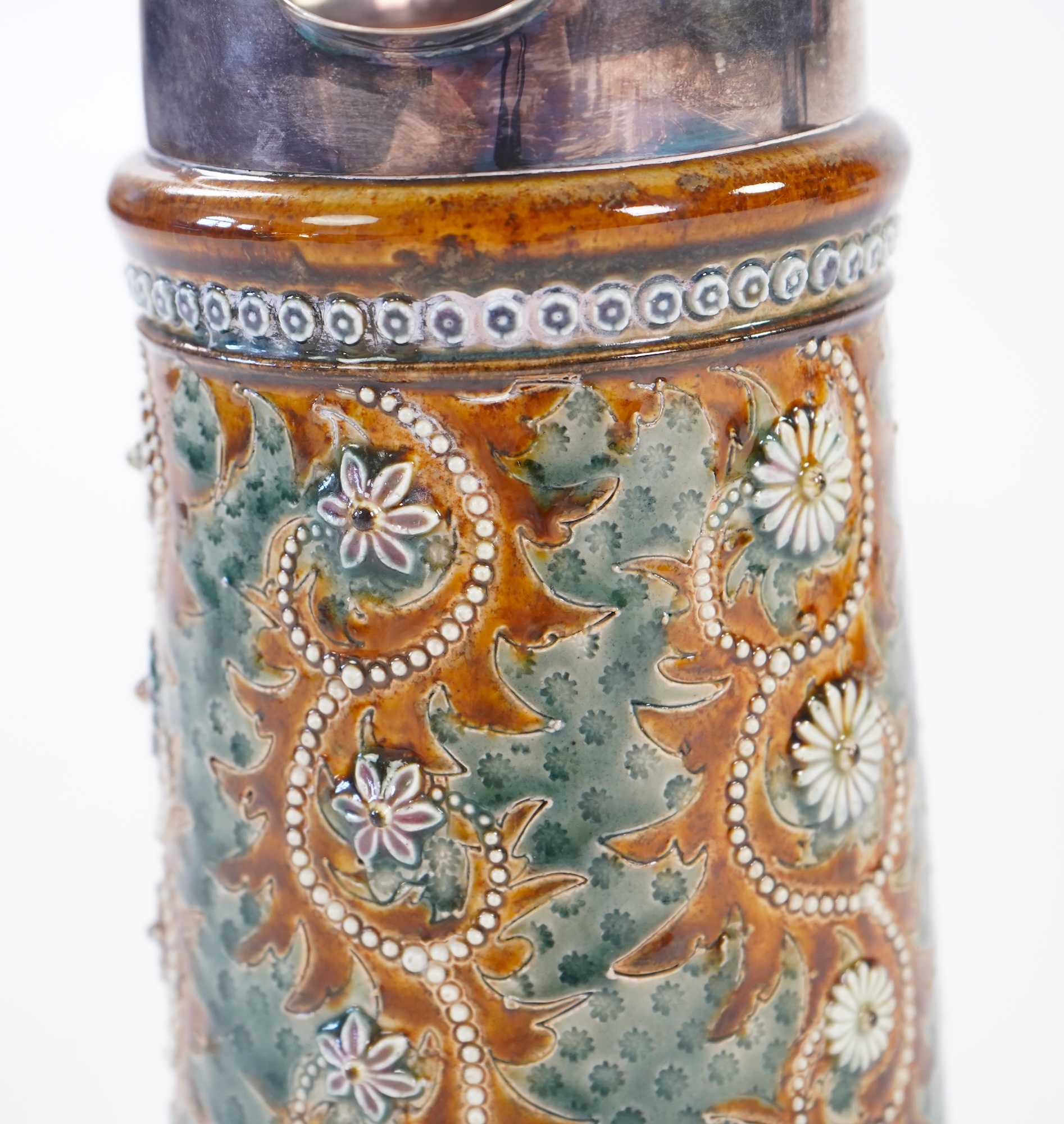 George Tinworth and Rosina Brown for Doulton Lambeth: A stoneware lemonade jug